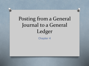 Posting from a General Journal to a General Ledger