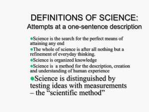 Methods of science
