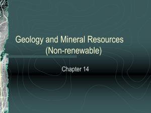 Geology and Mineral Resources (Non-renewable)