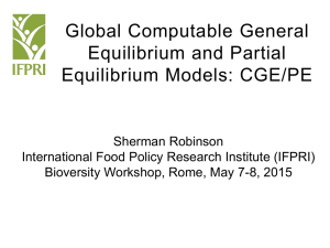 CGE and PE Model Families - Bioversity International