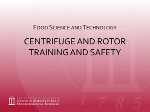 Centrifuge and Rotor Basic Training and Safety