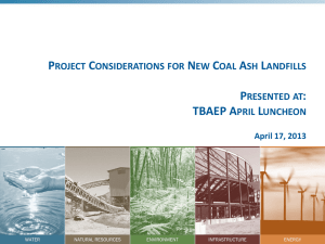 Project Considerations for New Coal Ash Landfills