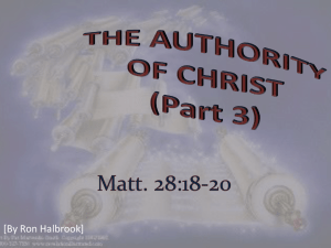 THE AUTHORITY OF CHRIST