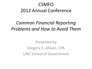 2012 CSMFO Common Reporting – Allison