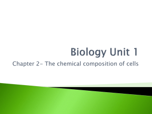 Biology Unit 1- Chapter 2 2011 - SandyBiology1-2