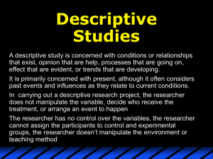 Descriptive Studies