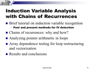 Induction Variables and Chains of Recurrences