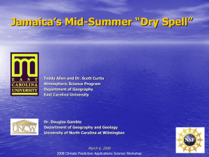 the jamaican mid-summer drought and nao