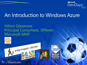 An Introduction to Windows Azure Slides