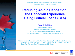 the Canadian Experience Using Critical Loads
