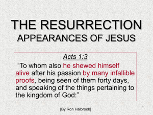 THE RESURRECTION APPEARANCES OF JESUS