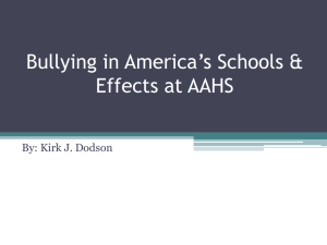 Bullying in America's Schools & Effects at AAHS