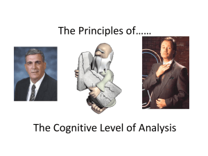 The Principles of** The Cognitive Level of Analysis