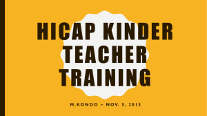 HiCap Kinder Teacher Training ppt.