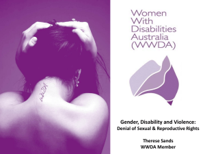 Sexual and Reproductive Rights of Women and Girls with Disabilities