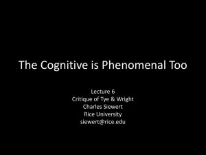The Cognitive is Phenomenal Too