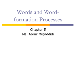 Words and Word-formation Processes