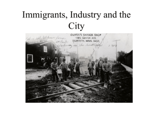 Lecture S3 -- Industrialization and Immigration in the