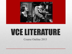 VCE LITERATURE COURSE OUTLINE 2015