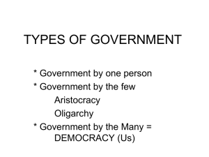 PowerPoint Presentation - TYPES OF GOVERNMENT