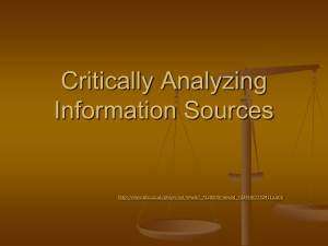 Critically Analyzing Information Sources