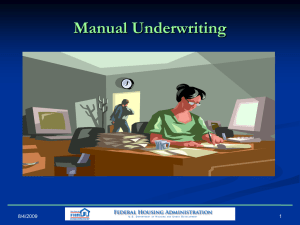 Manual Underwriting - Michigan Mortgage Lenders Association