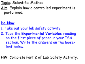 Parts of a controlled experiment