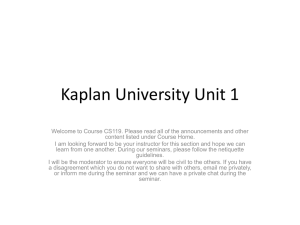 Kaplan University Unit 1