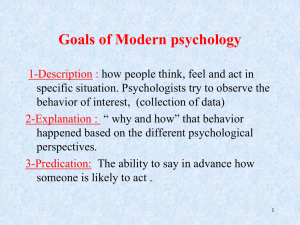 Goals of Modern psychology…