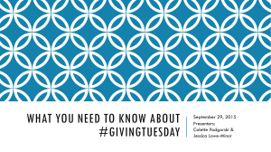 What You NEED TO KNOW ABOUT #GIVINGTUESDAY