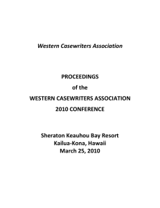 WCA Proceedings 2010.. - Western Casewriters Association