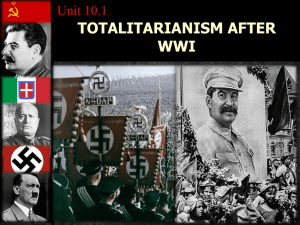 totalitarianism after world war i - AP EURO