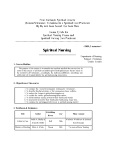 Spiritual Nursing Practicum