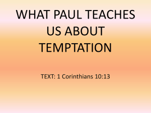 WHAT PAUL TEACHES US ABOUT TEMPTATION