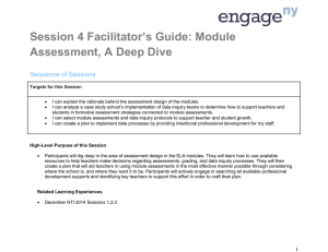 Facilitator Guide: Module Assessments: A Deep Dive