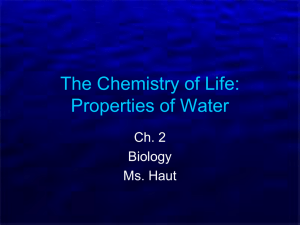 Ch. 2-2 Properties of Water