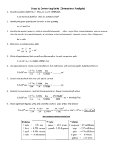 Steps to Converting Units (Dimensional Analysis)