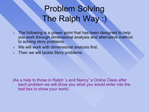 Problem Solving the Ralph Way Powerpoint
