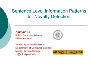 Novelty Detection Based on Sentence Level Patterns