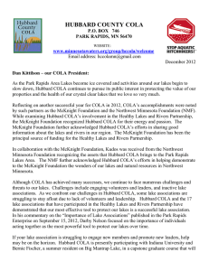 December 2012 COLA Newsletter
