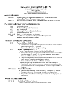 Resume - Samantha's Teacher Portfolio BA (Hons. Music