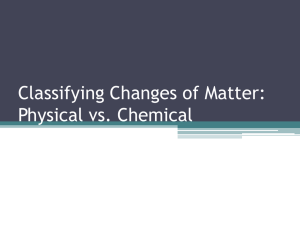 Classifying Changes of Matter: Physical vs