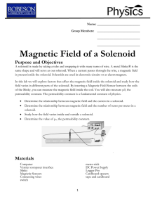 Magnetic Field of a Solenoid