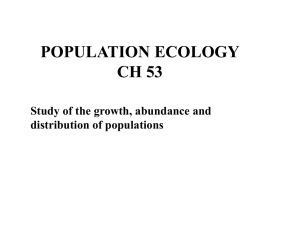 POPULATION ECOLOGY CH 53