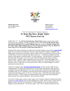PRESS RELEASE - St. Regis Big Stars Bright Nights Concerts at