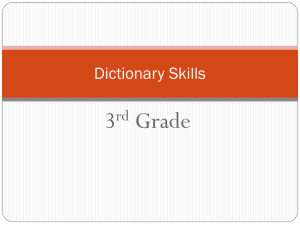 Dictionary Skills 3rd grade