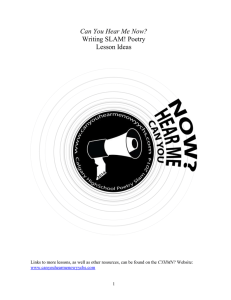 Writing SLAM! Poetry – Lessons