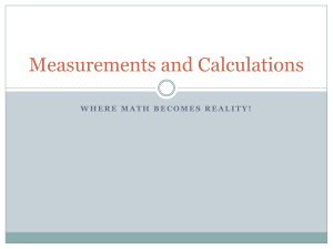 Measurements and Calculations 2010
