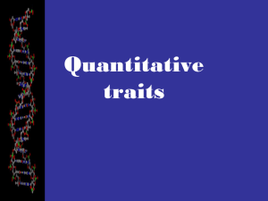 Statistics of Quantitative Traits