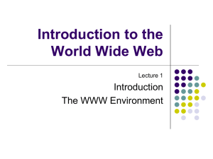 Introduction to the World Wide Web